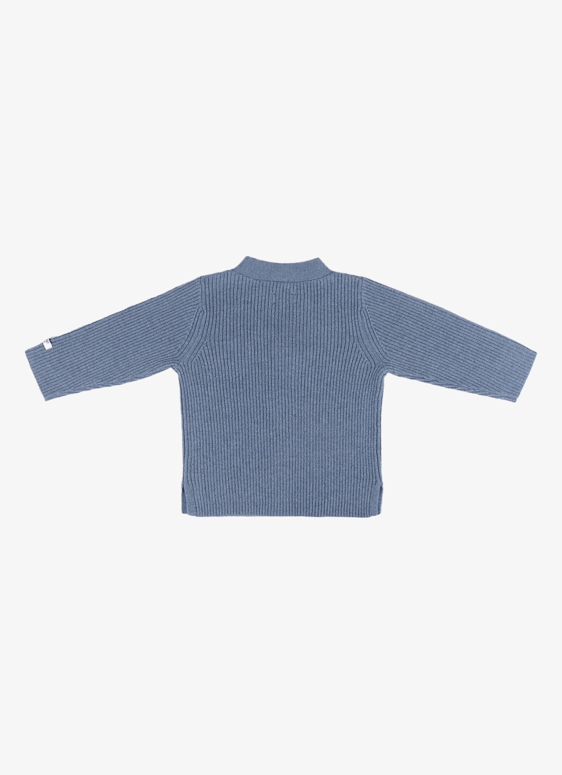 Donsje Amsterdam Fennie ribgebreid vest met borduring - achterkant 5 blauw
