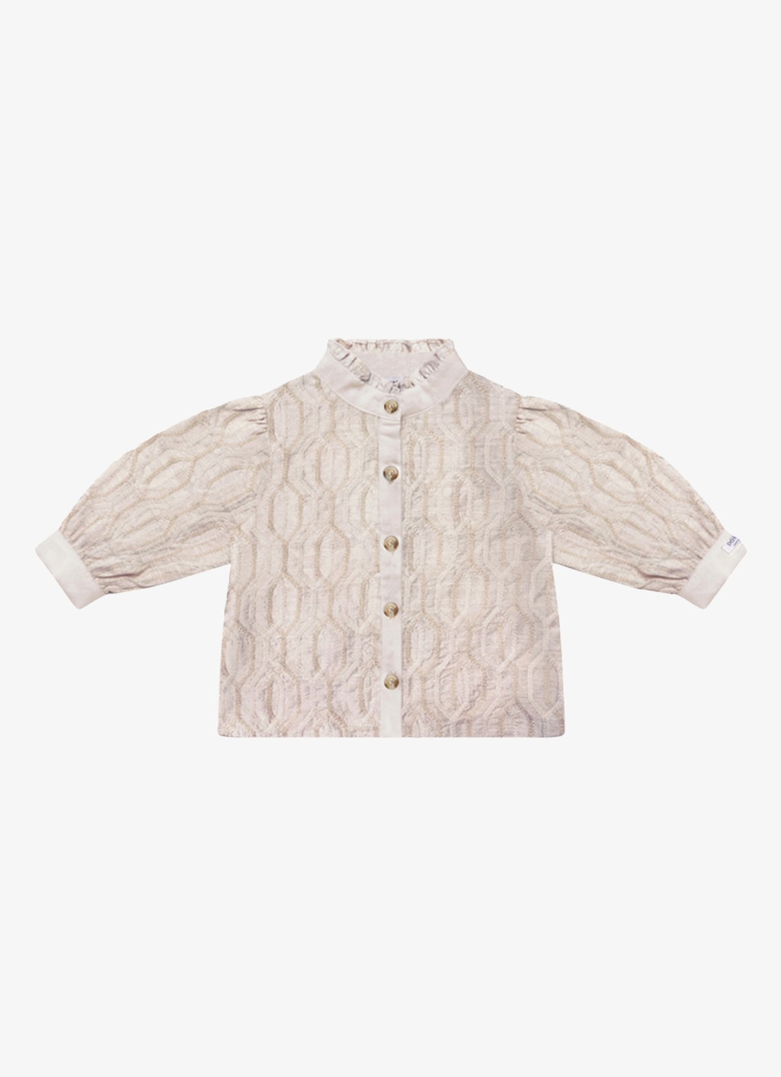 Donsje Amsterdam Fini blouse met structuur - voorkant beige