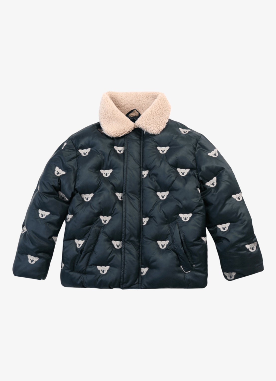 Donsje Amsterdam Florus gewatteerd jack met print - voorkant 2 blauw