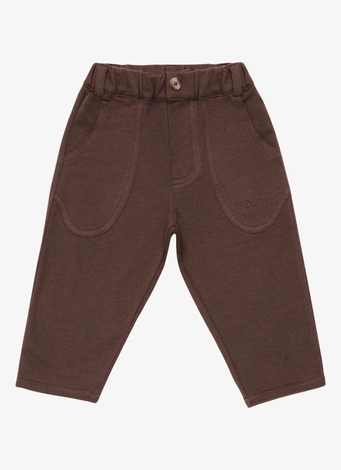 Donsje Amsterdam Gustaaf broek met steekzakken - voorkant 2 donkerbruin
