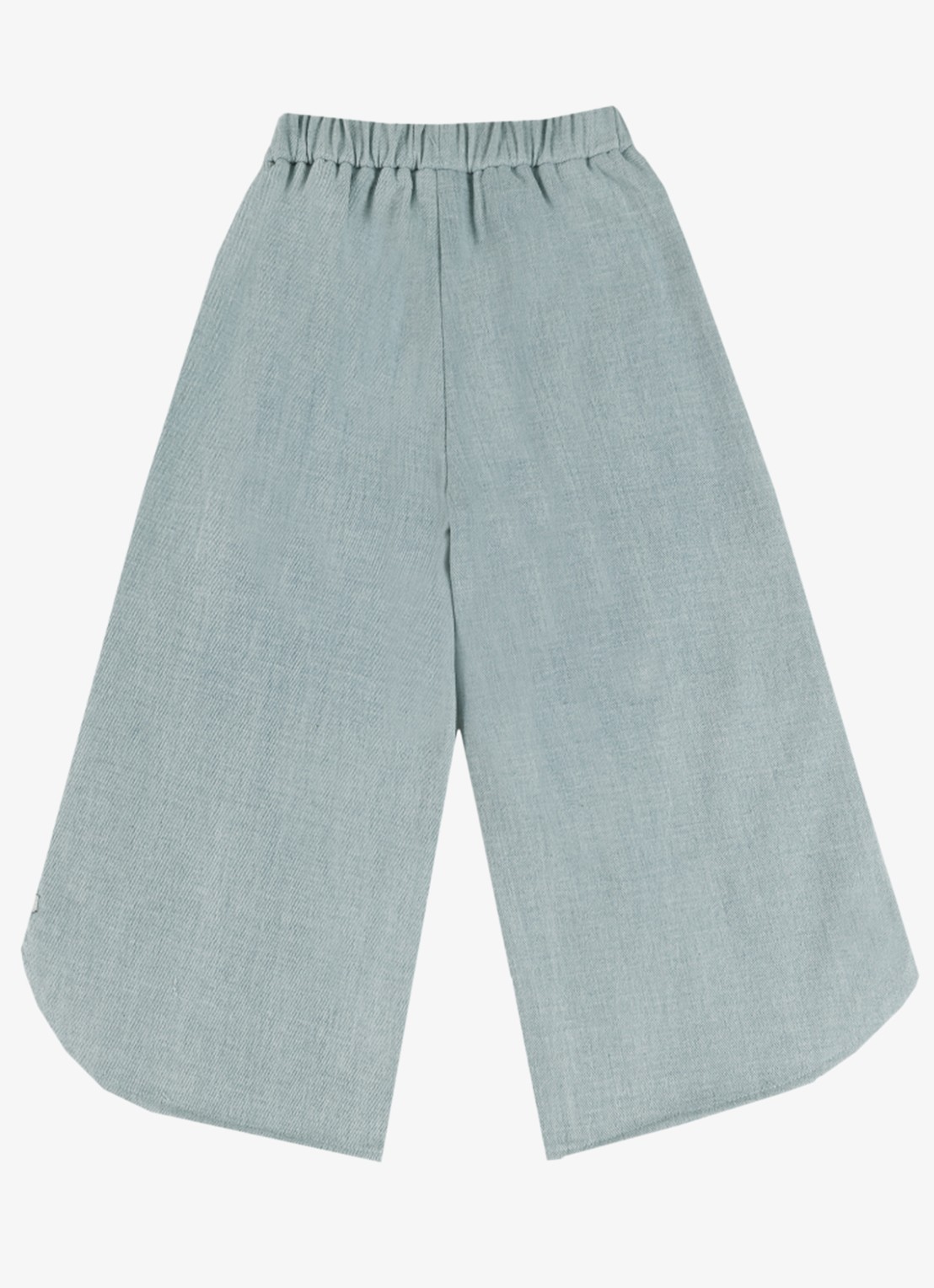 Donsje Amsterdam Hauke Stars wide fit broek van chambray - achterkant 6 lichtblauw