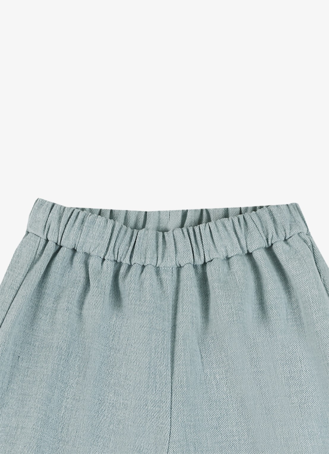 Donsje Amsterdam Hauke Stars wide fit broek van chambray - detail 3 lichtblauw