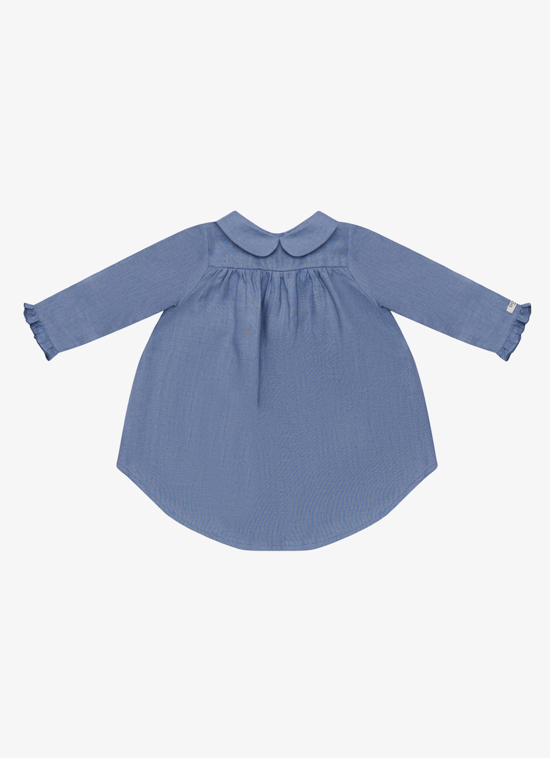 Donsje Amsterdam Hazie jurk in linnen blend - voorkant 2 royalblauw