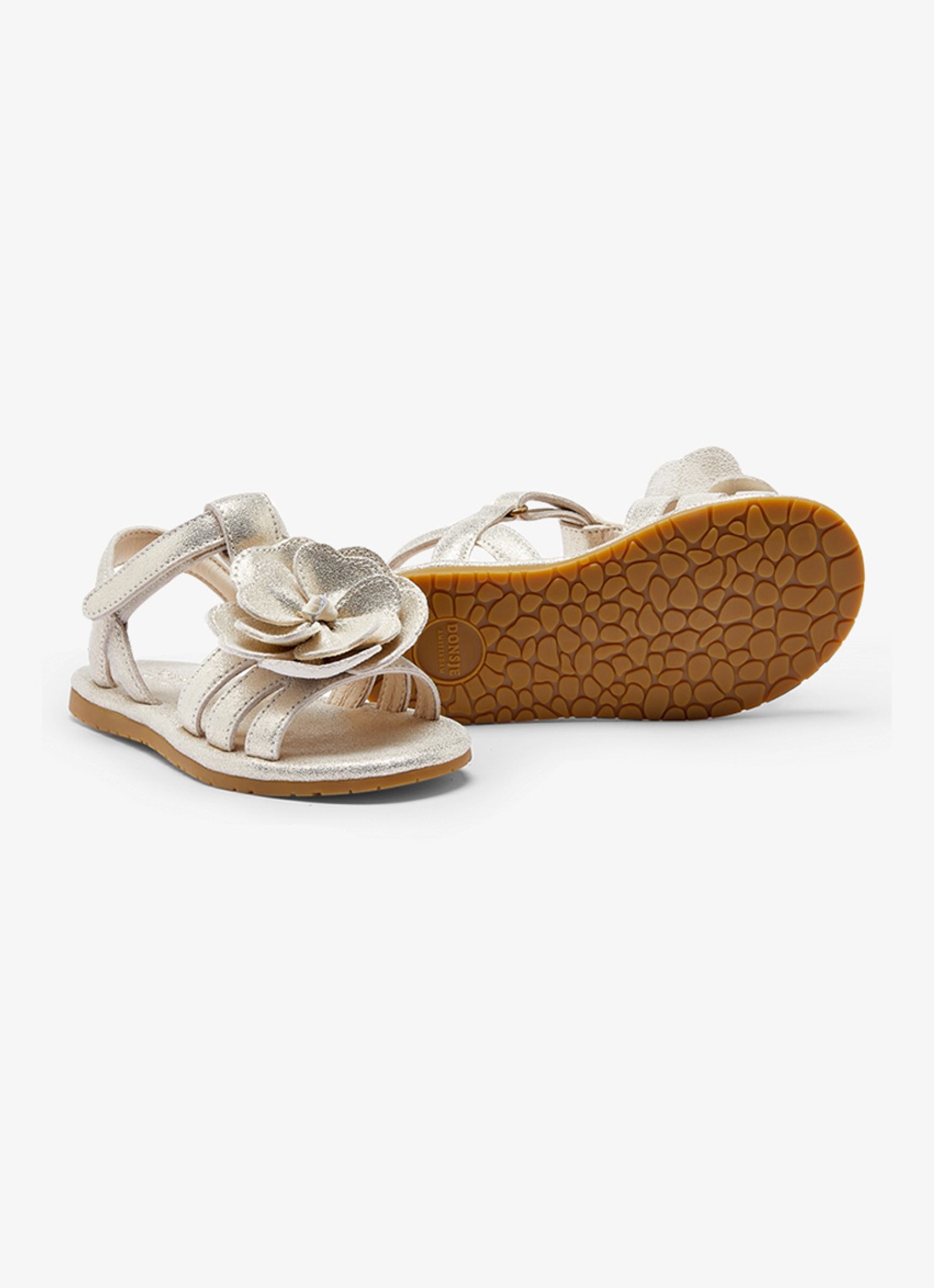 Donsje Amsterdam Iles Fields Buttercup sandaal van leer met applicatie - detail 4 zilver