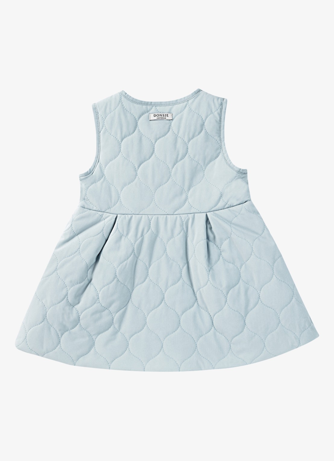 Donsje Amsterdam Ilsa jurk met quilt patroon - achterkant 2 lichtblauw