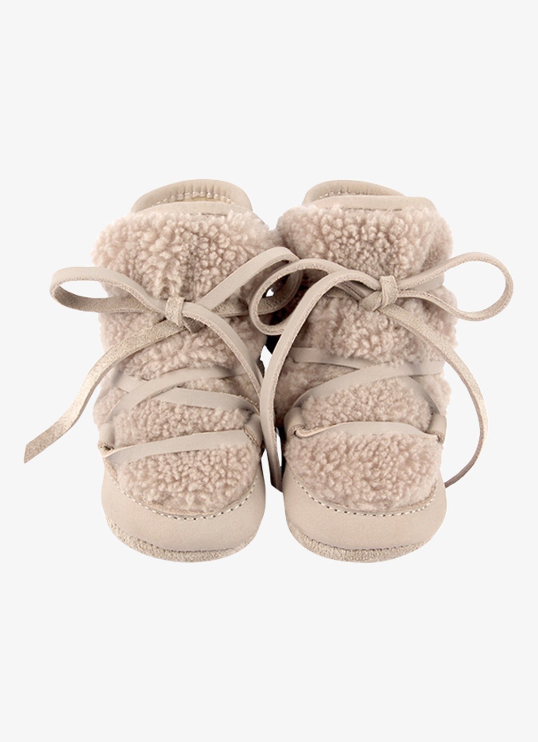 Donsje Amsterdam Inuk babyschoentje van leer - detail 2 taupe