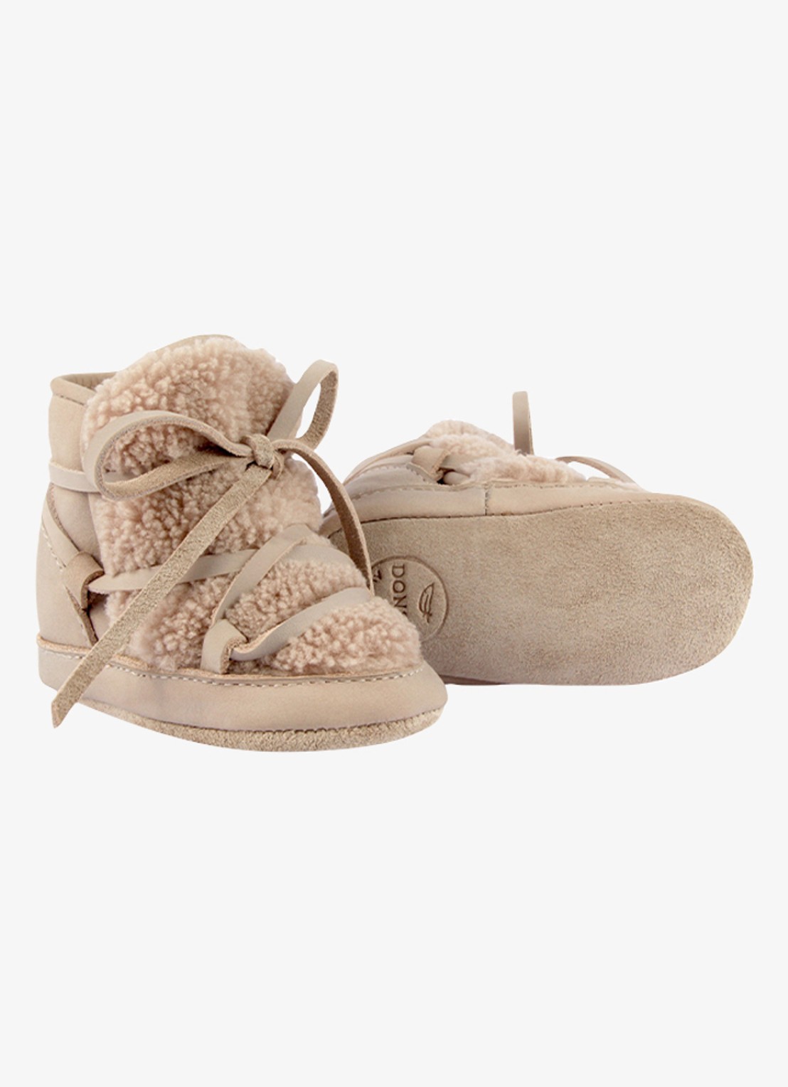 Donsje Amsterdam Inuk babyschoentje van leer - detail 3 taupe