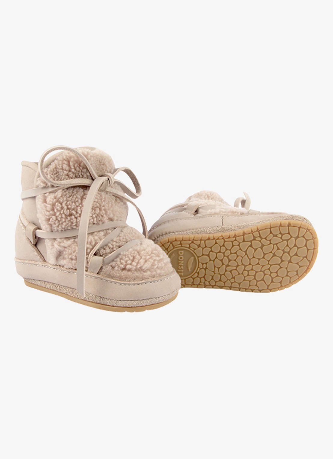 Donsje Amsterdam Inuk babyschoentje van leer - detail 4 taupe