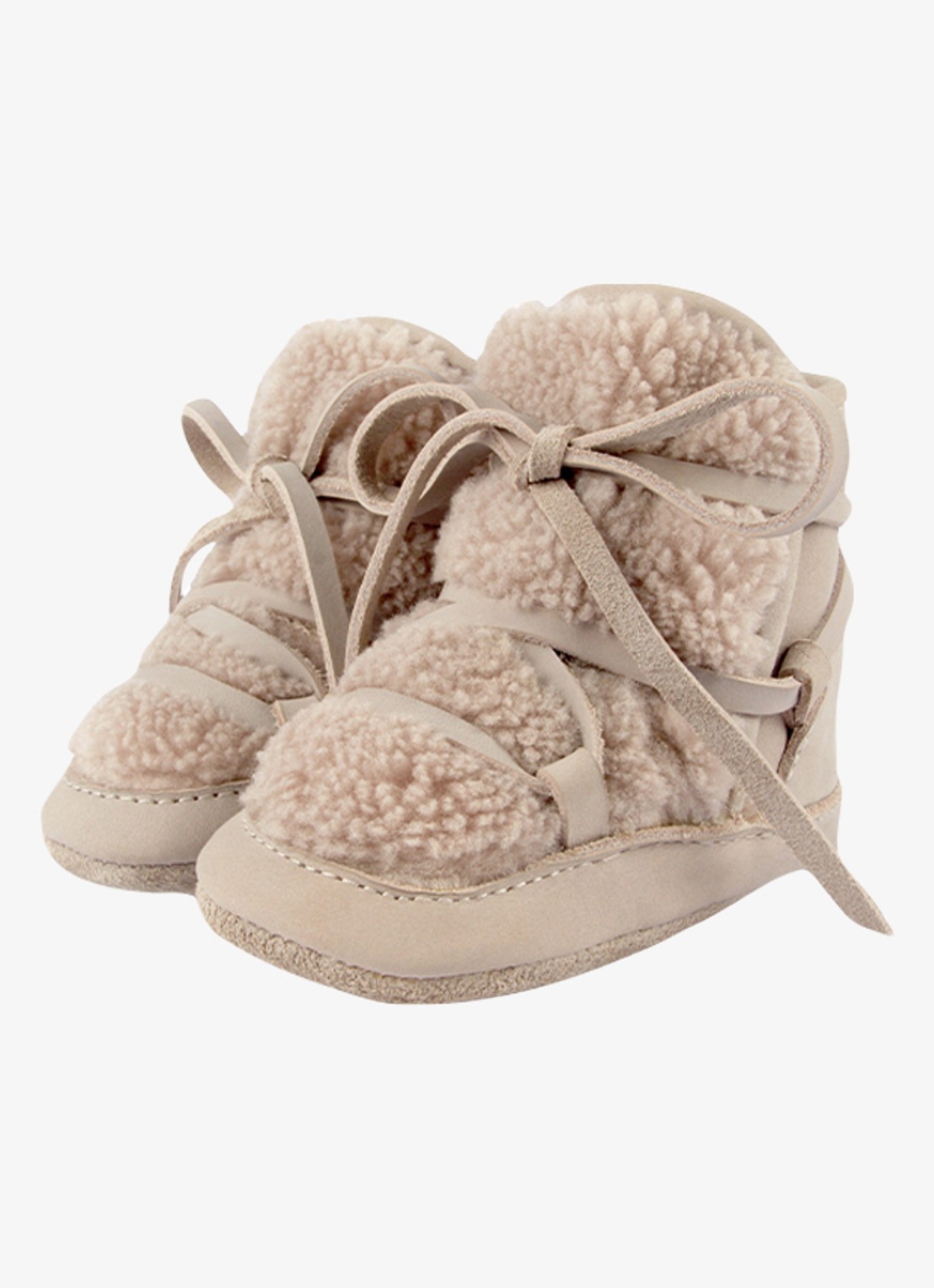 Donsje Amsterdam Inuk babyschoentje van leer - voorkant 6 taupe