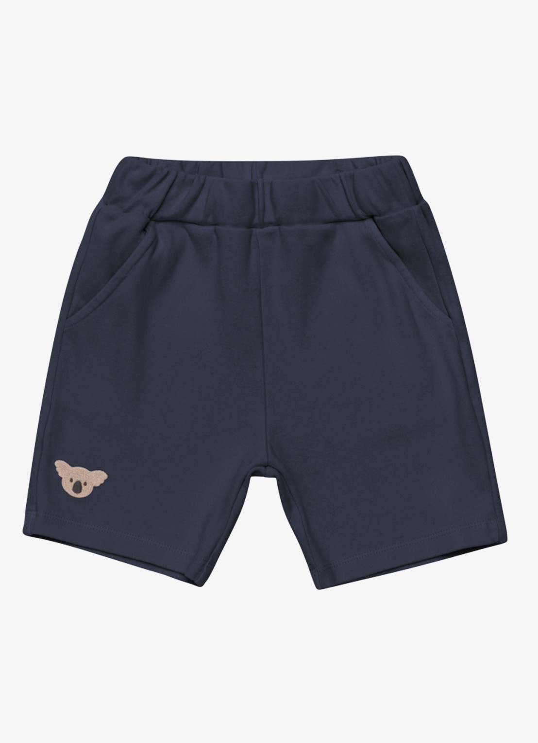 Donsje Amsterdam Ithri Koala straight fit korte joggingbroek van katoen - voorkant 2 donkerblauw