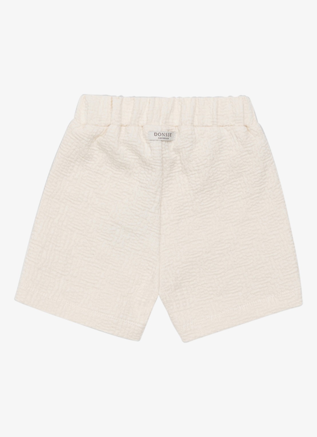 Donsje Amsterdam Ithri Palm Tree straight fit korte joggingbroek van katoen - achterkant beige