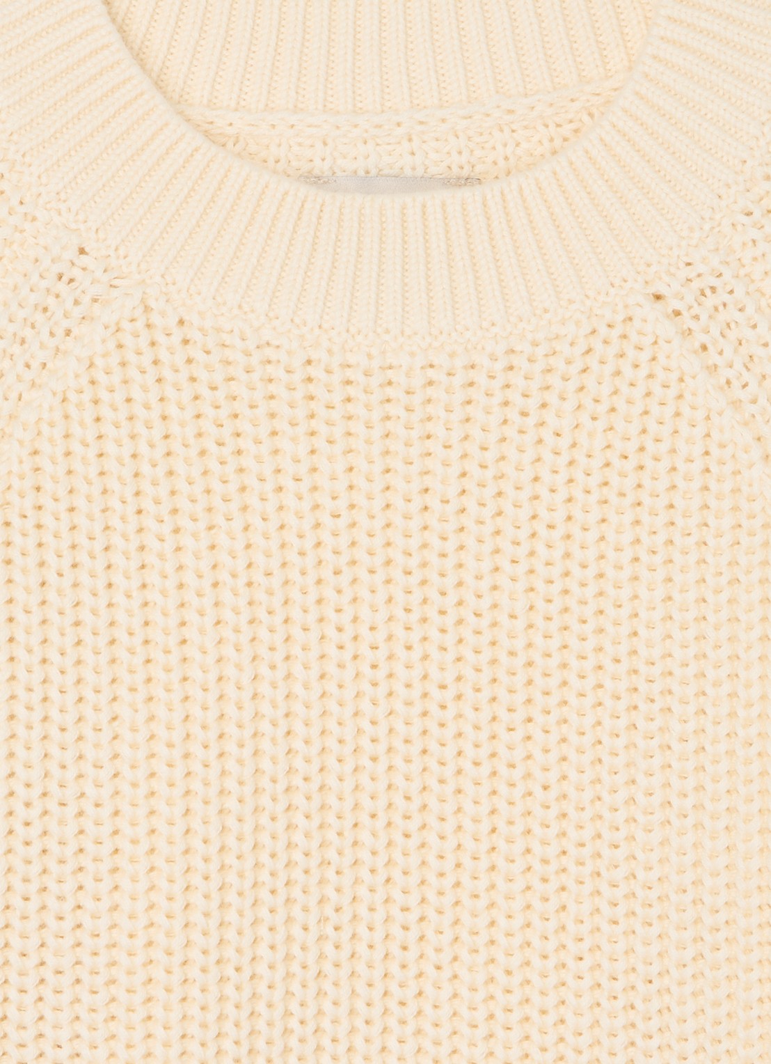 Donsje Amsterdam Jade grofgebreide trui met ronde hals - detail 4 beige