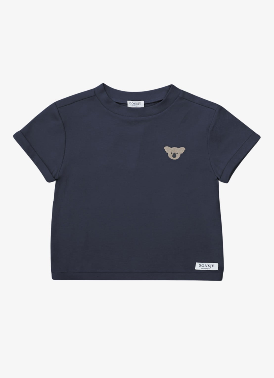 Donsje Amsterdam Jarne Koala t-shirt van katoen  - voorkant 3 donkerblauw