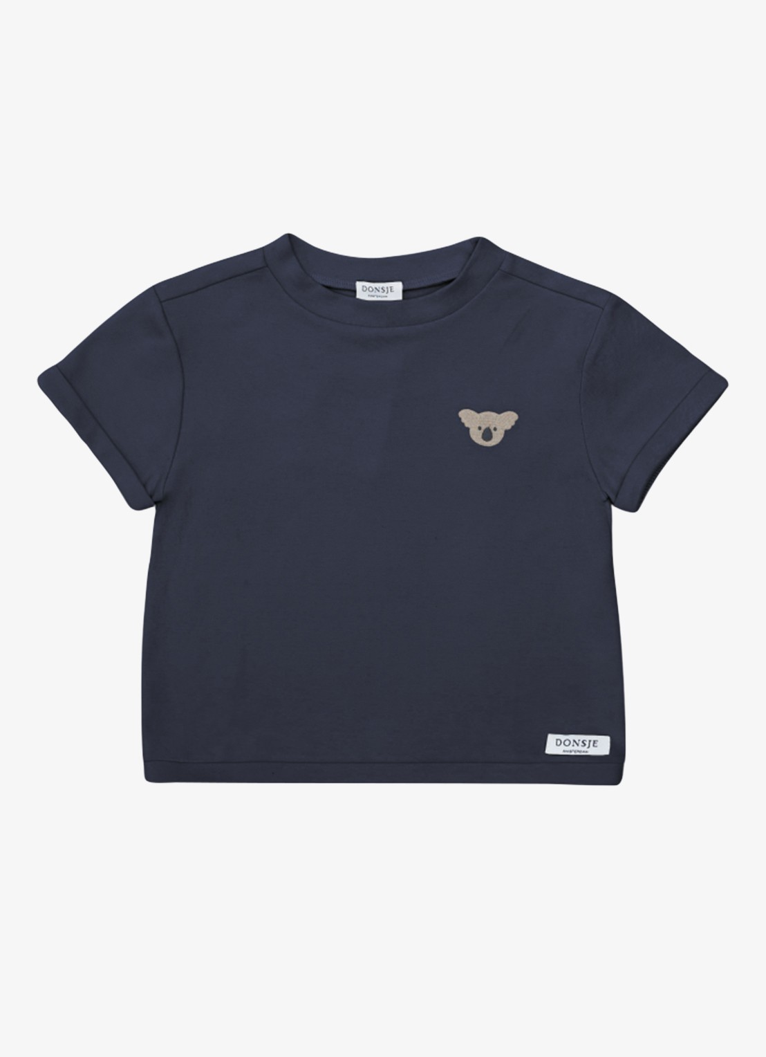 Donsje Amsterdam Jarne t-shirt van kartoen  - voorkant 2 donkerblauw