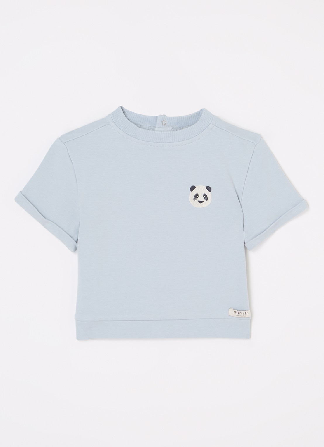 Donsje Amsterdam Jarne T-shirt van  katoen - voorkant lichtblauw