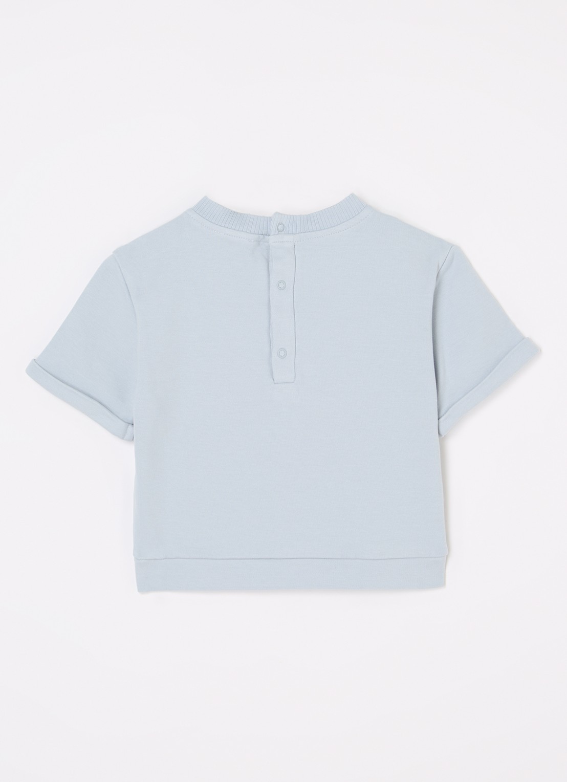 Donsje Amsterdam Jarne T-shirt van  katoen - voorkant 2 lichtblauw