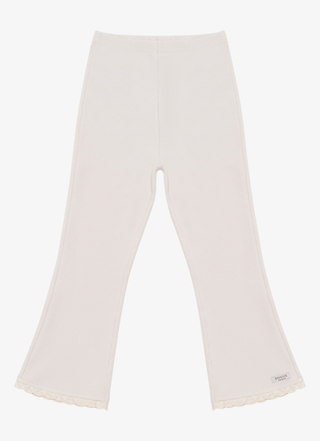 Donsje Amsterdam Jentje flared ribgebreide broek - voorkant 4 oudroze