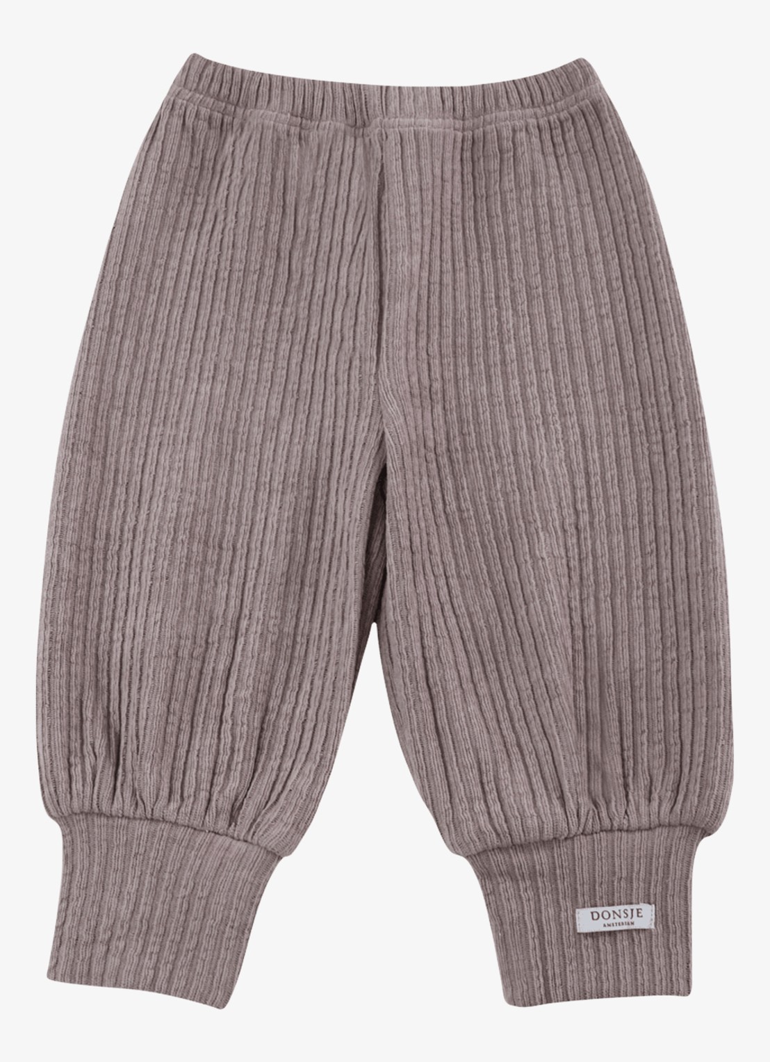 Donsje Amsterdam Jipie broek met ribstructuur - voorkant grijs