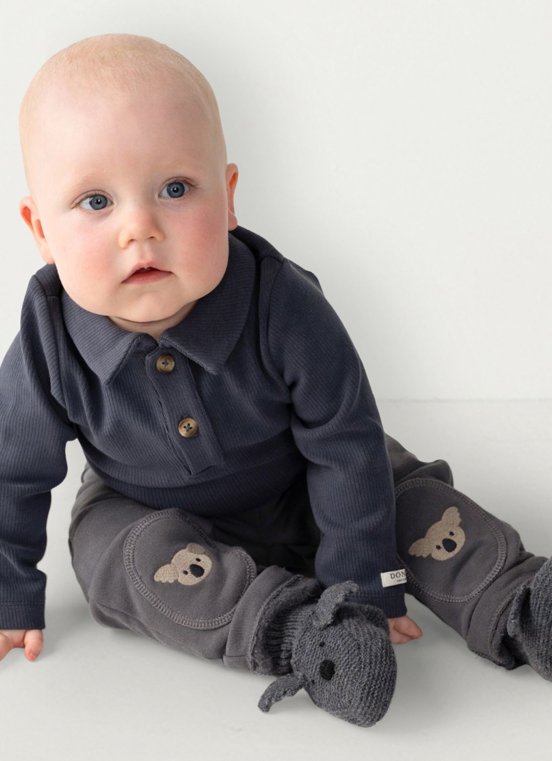 Donsje Amsterdam Joek Trousers | Koalas - voorkant 3 grijs