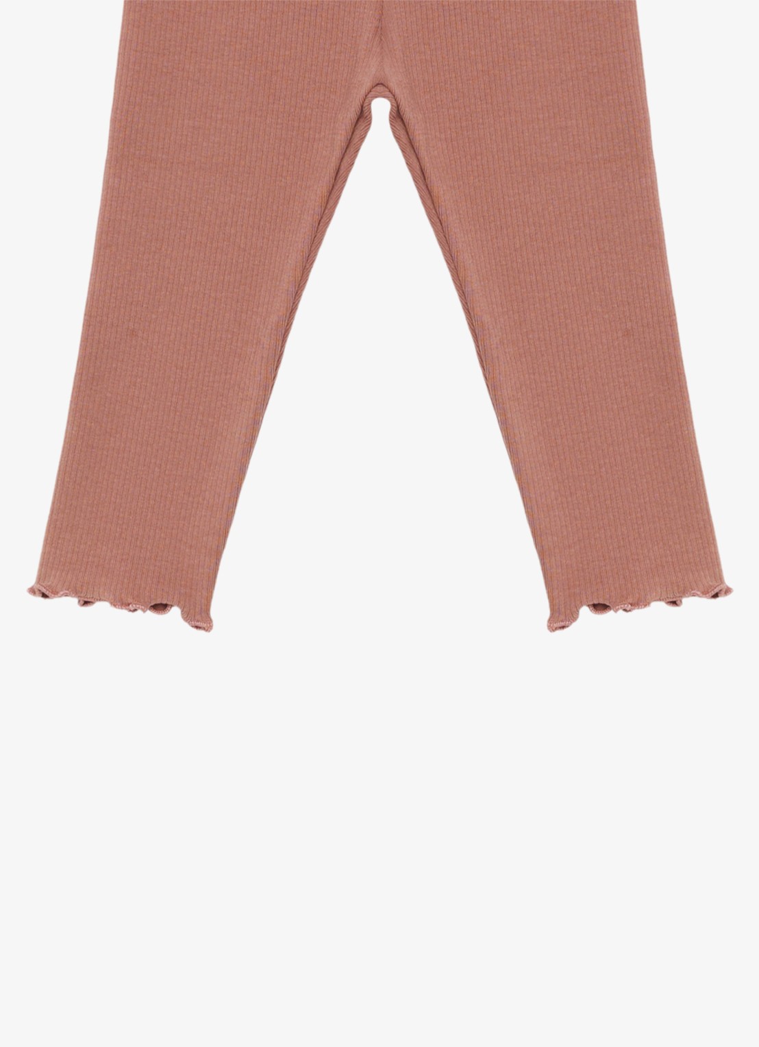 Donsje Amsterdam Joline ribgebreide legging in katoenblend - detail 2 oudroze