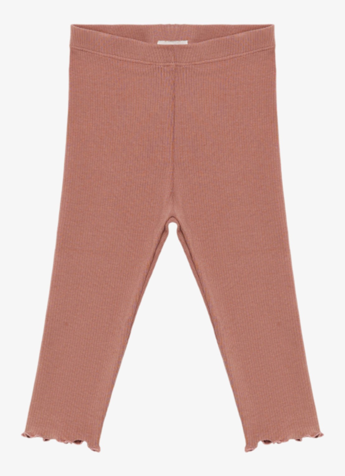 Donsje Amsterdam Joline ribgebreide legging in katoenblend - voorkant oudroze