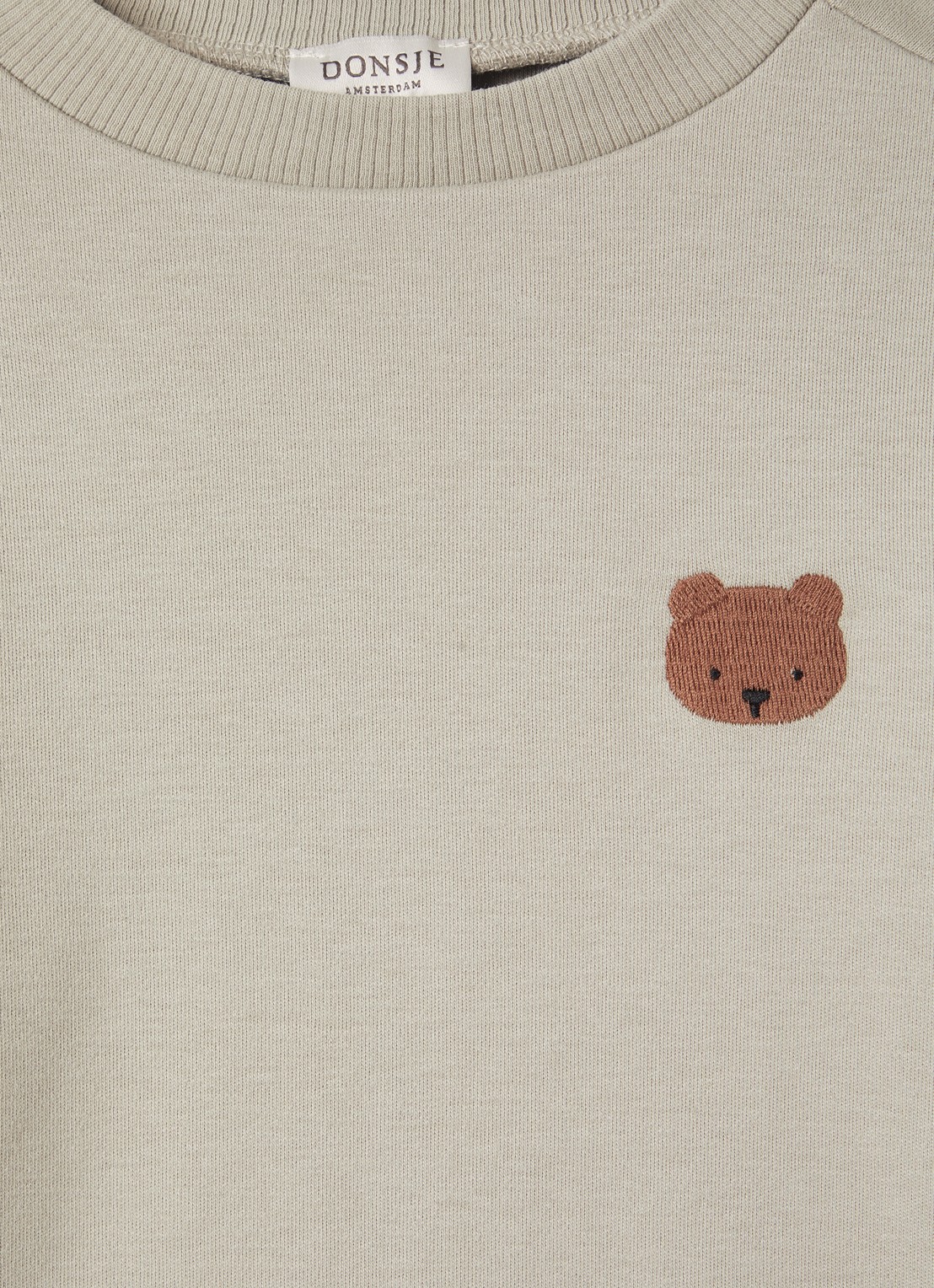 Donsje Amsterdam Jorijn longsleeve met borduring - detail 3 lindegroen