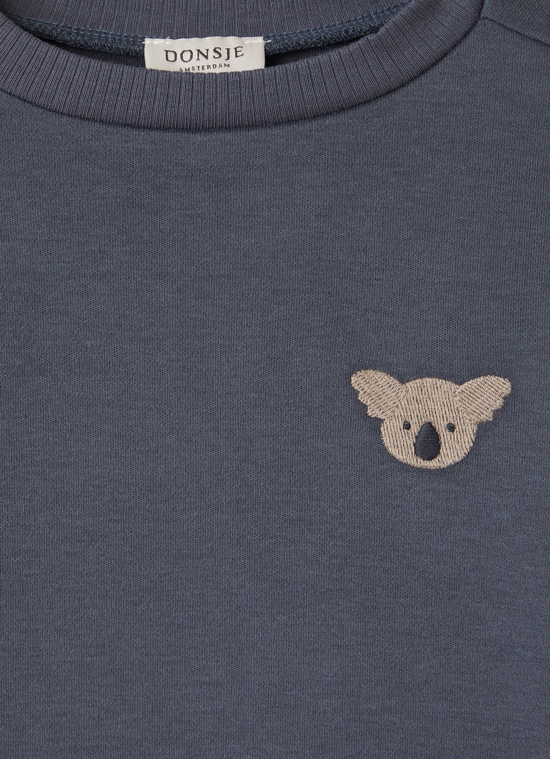 Donsje Amsterdam Jorijn longsleeve met borduring - detail donkergrijs