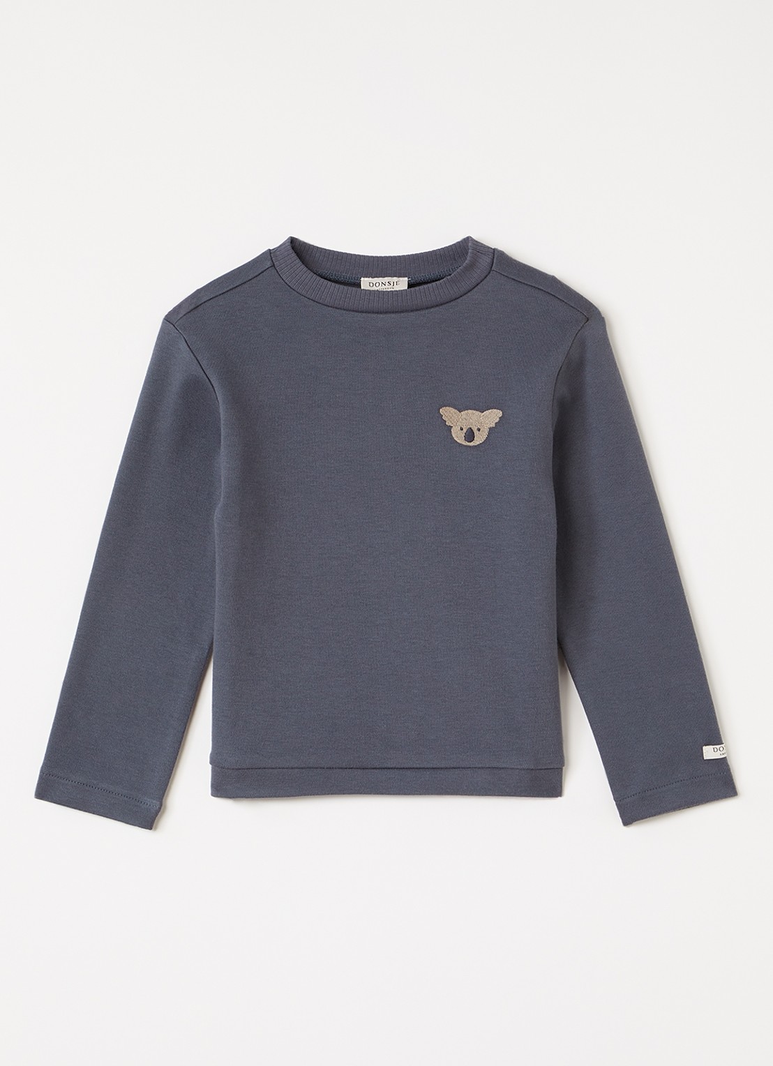 Donsje Amsterdam Jorijn longsleeve met borduring - voorkant 2 donkergrijs