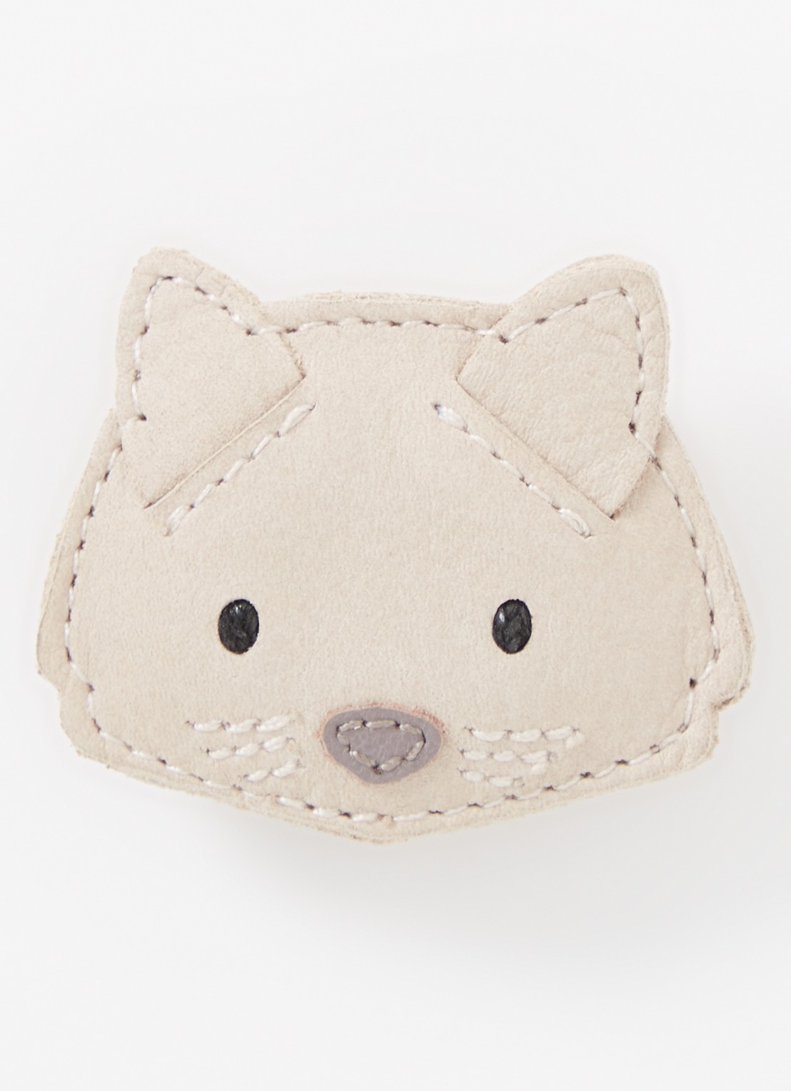 Donsje Amsterdam Josy Classic Cat haarclip van leer - voorkant ivoor