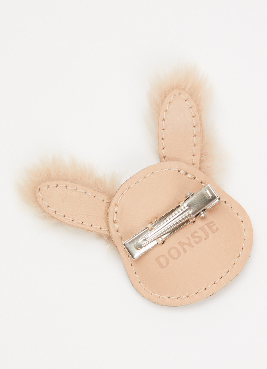 Donsje Amsterdam Josy haarclip van leer - detail 2 bruin