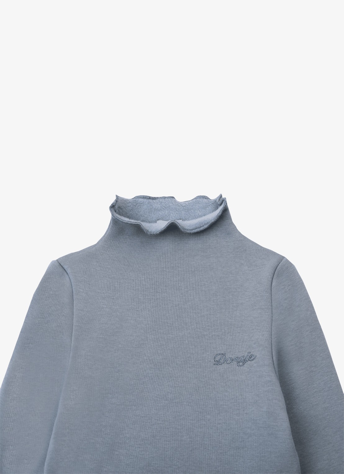 Donsje Amsterdam Jotte longsleeve met logoborduring - detail blauw