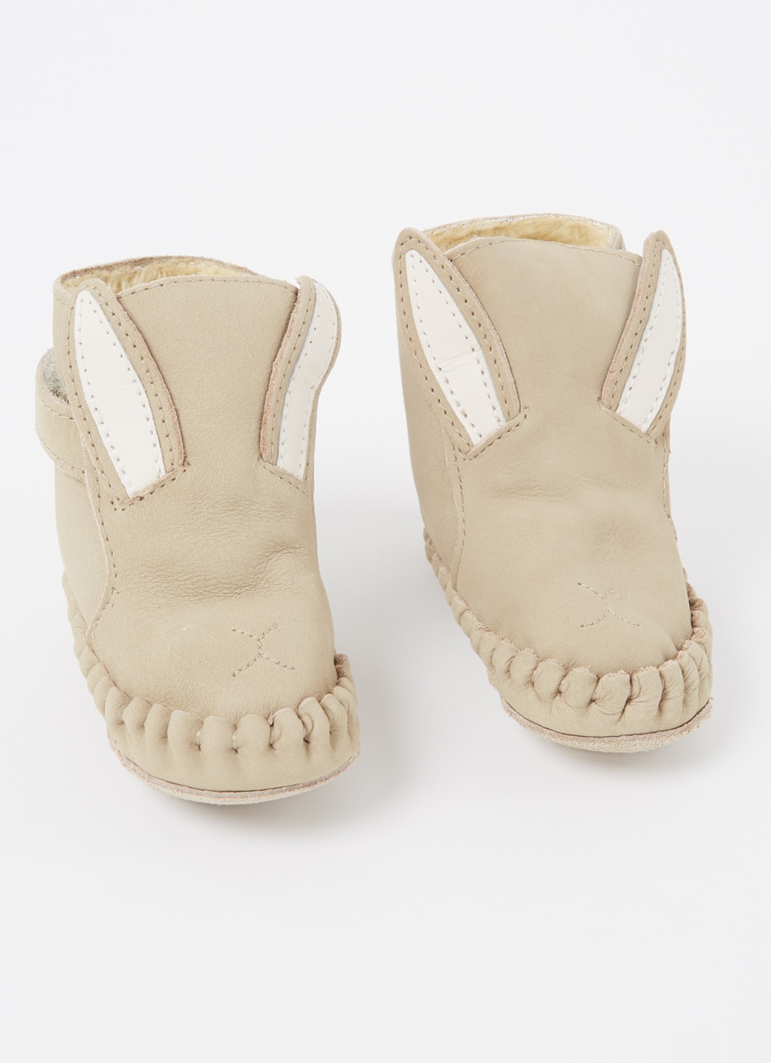 Donsje Amsterdam Kapi Bunny babyschoentje van leer  - detail donkerbeige