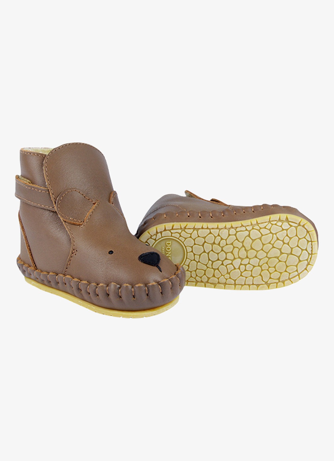 Donsje Amsterdam Kapi Classic Lining Bear babyschoentje van leer - detail 3 cognac