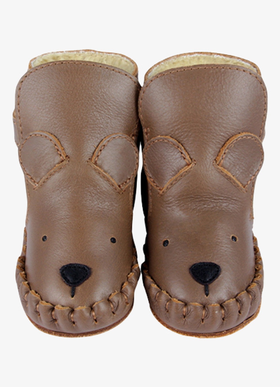 Donsje Amsterdam Kapi Classic Lining Bear babyschoentje van leer - detail 4 cognac