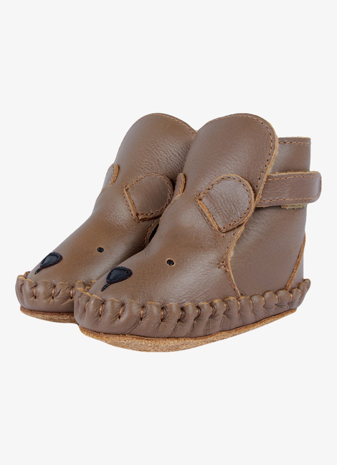Donsje Amsterdam Kapi Classic Lining Bear babyschoentje van leer - voorkant 10 cognac