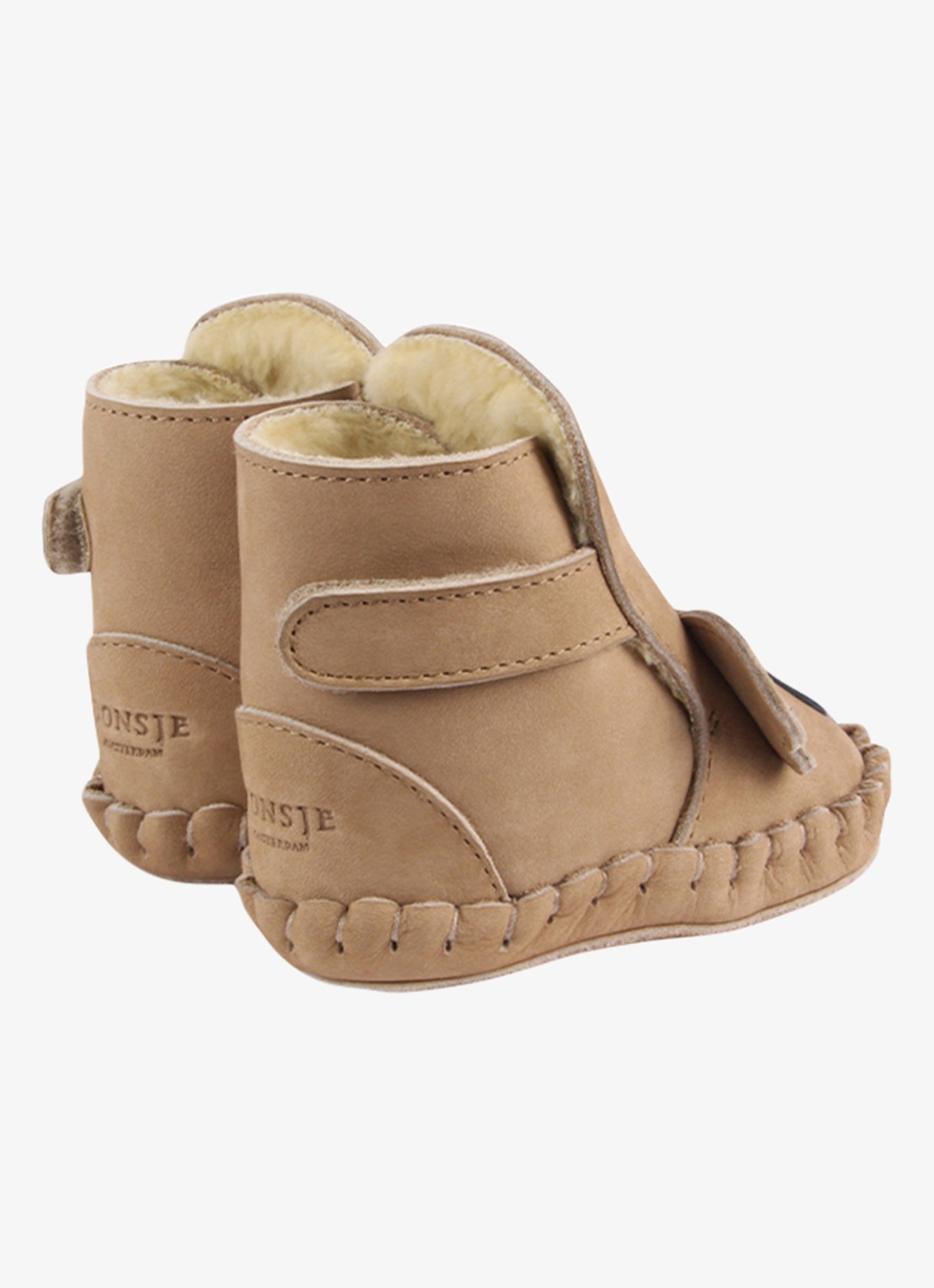 Donsje Amsterdam Kapi Classic Lining Koala babyschoentje van leer - achterkant 10 lichtbruin