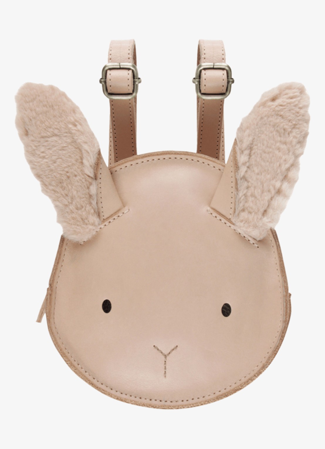 Donsje Amsterdam Kapi Fluffy Bunny rugzak - voorkant 3 lichtbruin