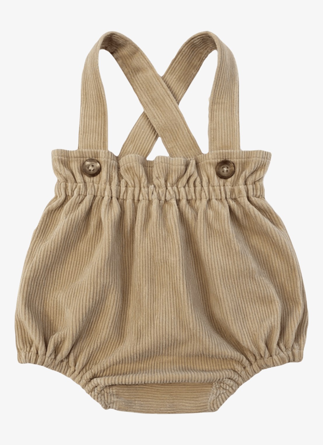 Donsje Amsterdam Kari jumpsuit met ribstructuur - voorkant 2 beige