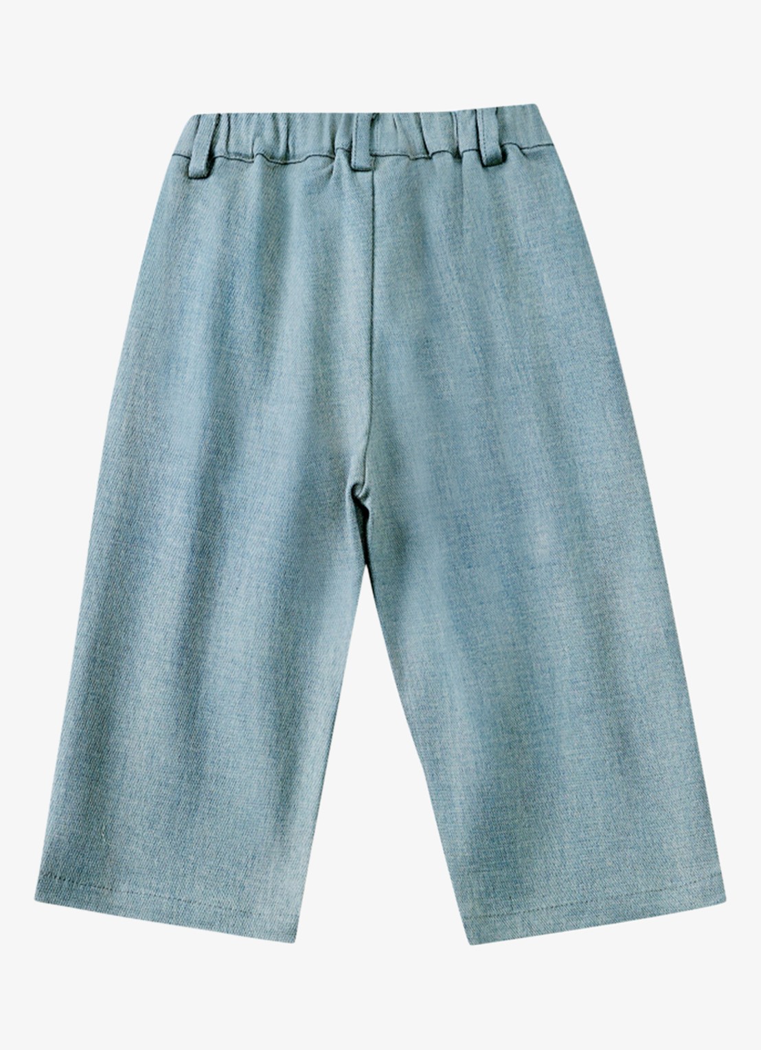 Donsje Amsterdam Kassim Bear broek van chambray - achterkant 2 lichtblauw
