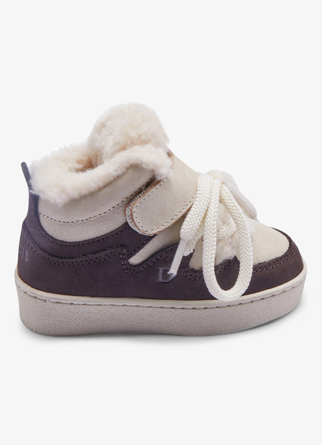 Donsje Amsterdam Kicco sneakers met bont - detail donkerbruin