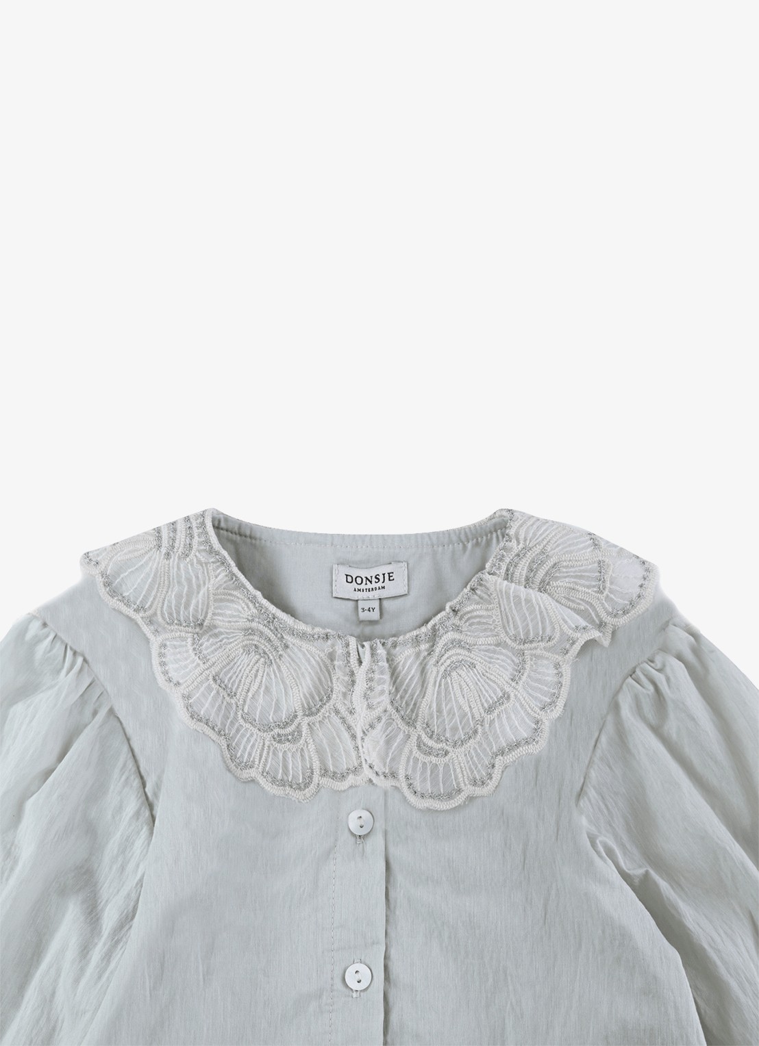 Donsje Amsterdam Kieke blouse met kraag - detail 2 grijs