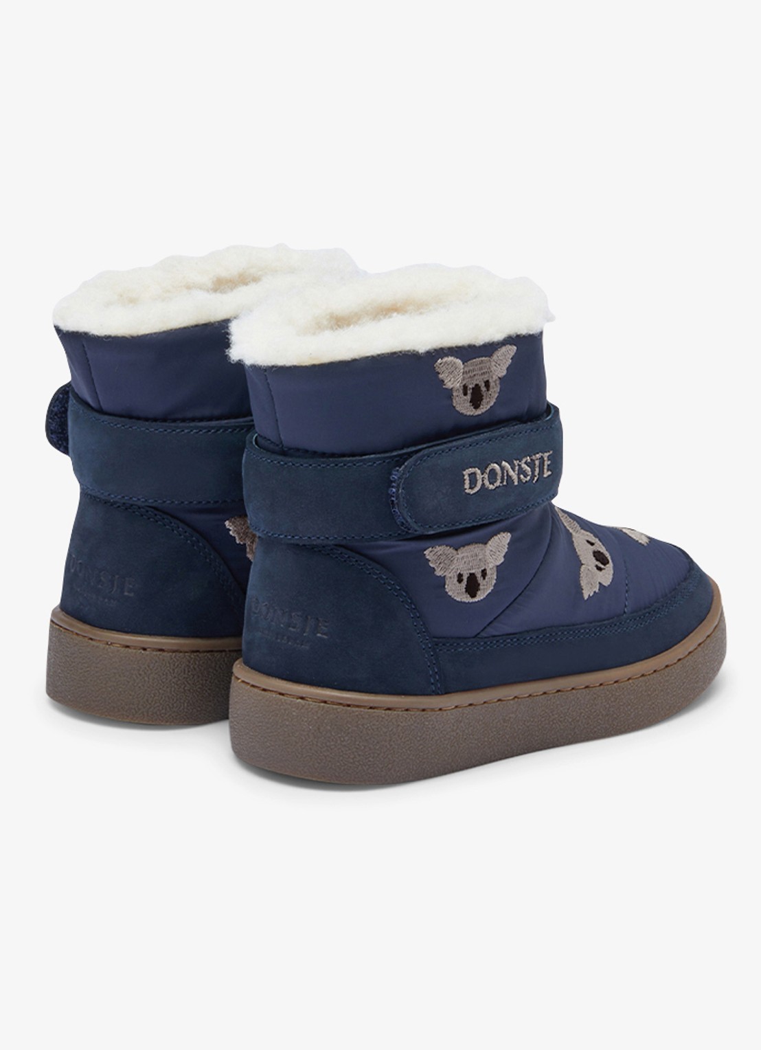 Donsje Amsterdam Kitto snowboot met borduring - achterkant 5 donkerblauw