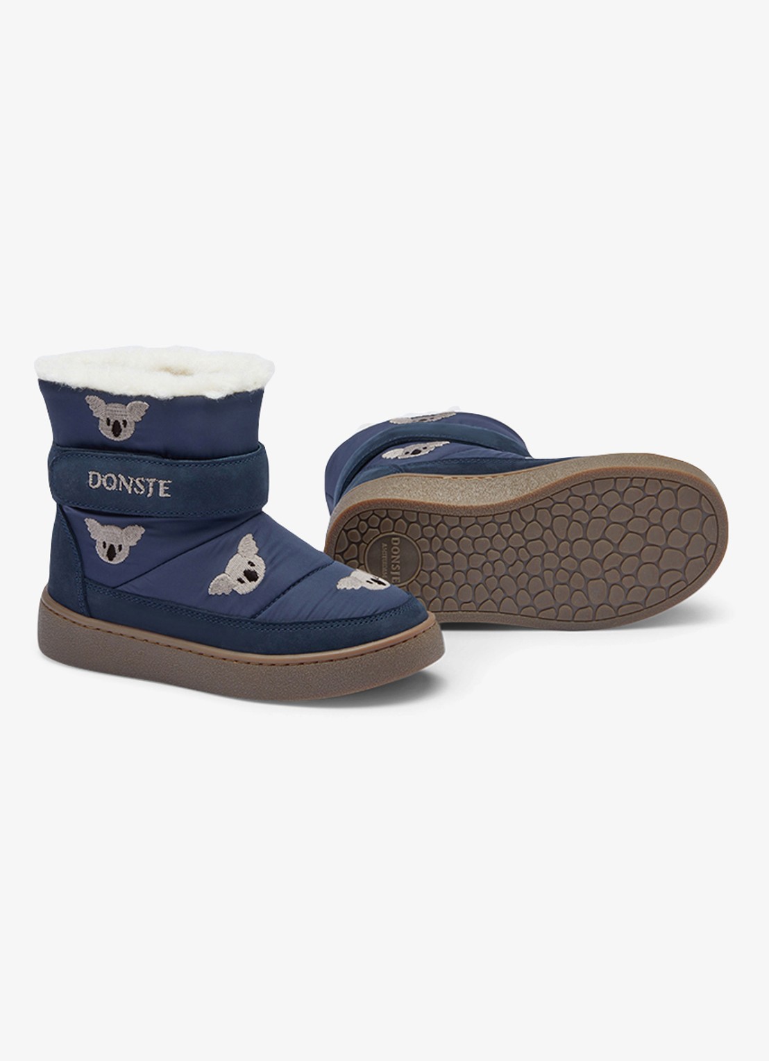 Donsje Amsterdam Kitto snowboot met borduring - detail 2 donkerblauw