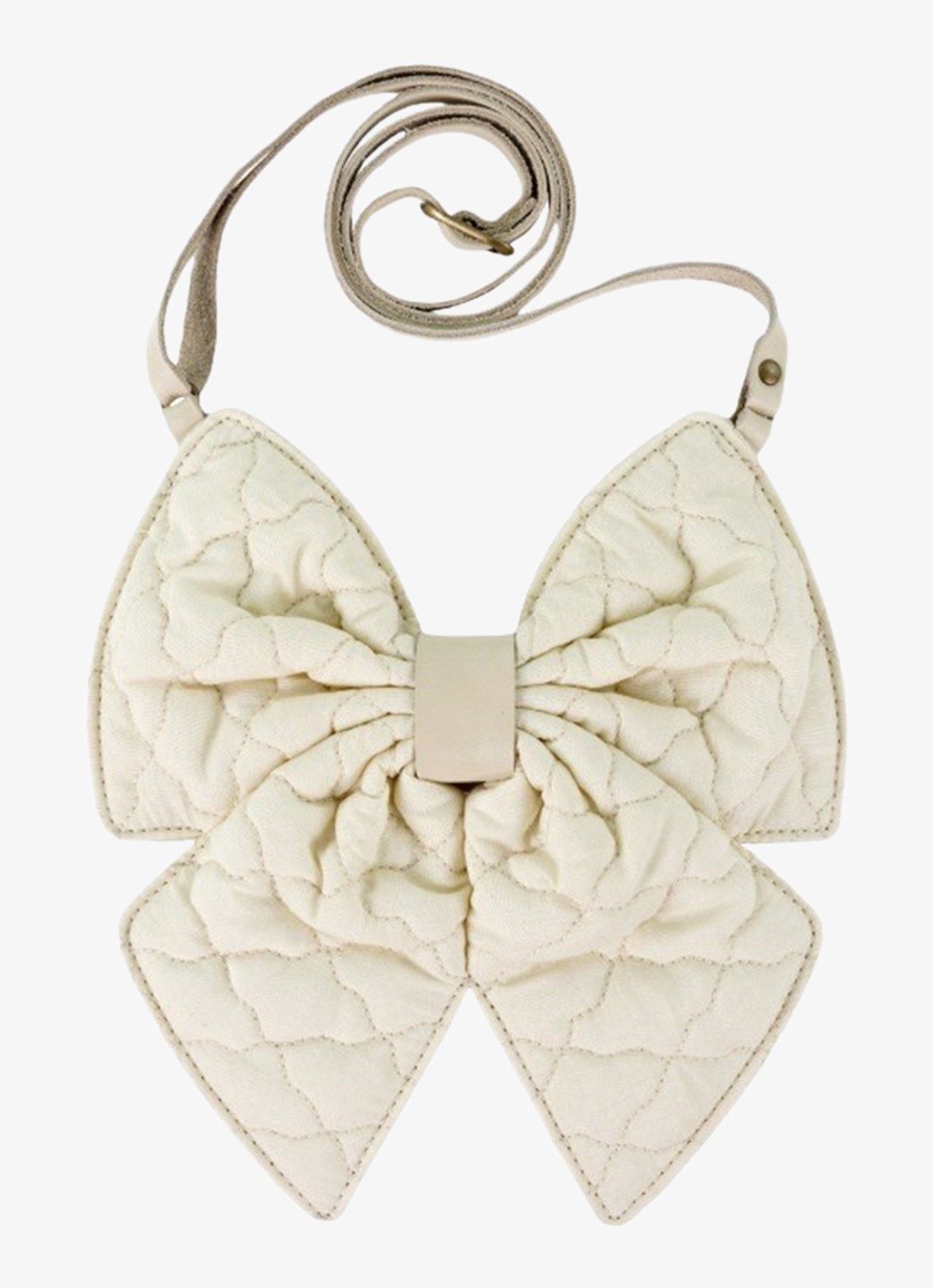 Donsje Amsterdam Klasina crossbody tas van leer - voorkant ivoor