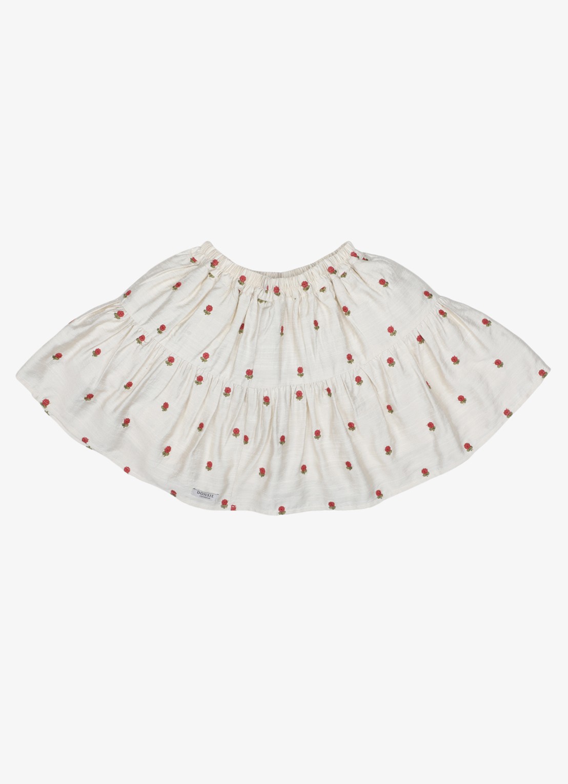 Donsje Amsterdam Lazie Red Roses rok met borduring - achterkant 3 zand