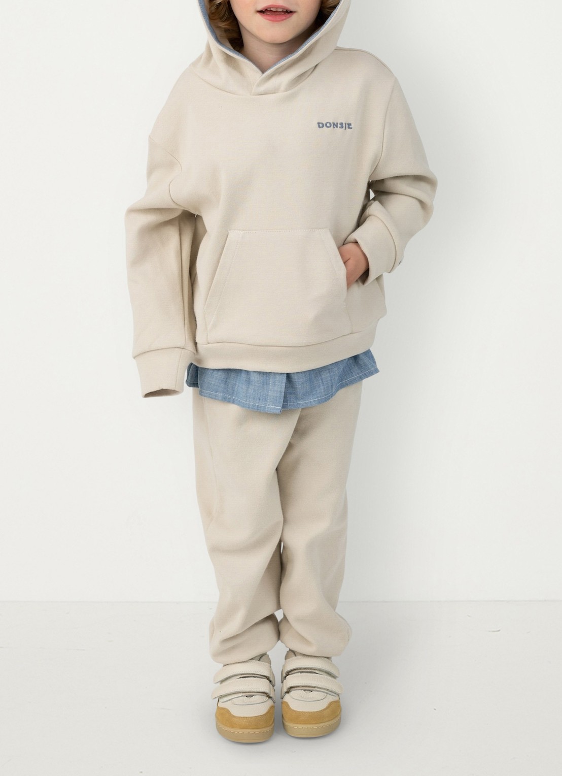 Donsje Amsterdam Lirian sweater van katoen - voorkant 3 beige