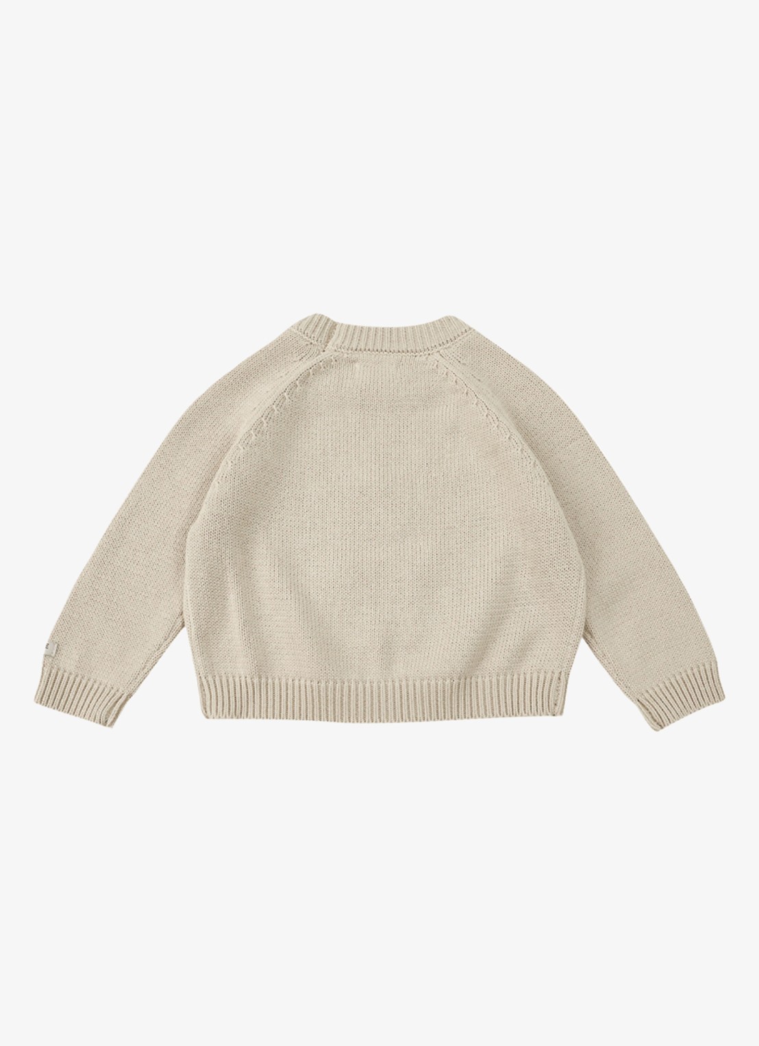 Donsje Amsterdam Loeke Bunny grofgebreide trui met borduring - achterkant 2 beige