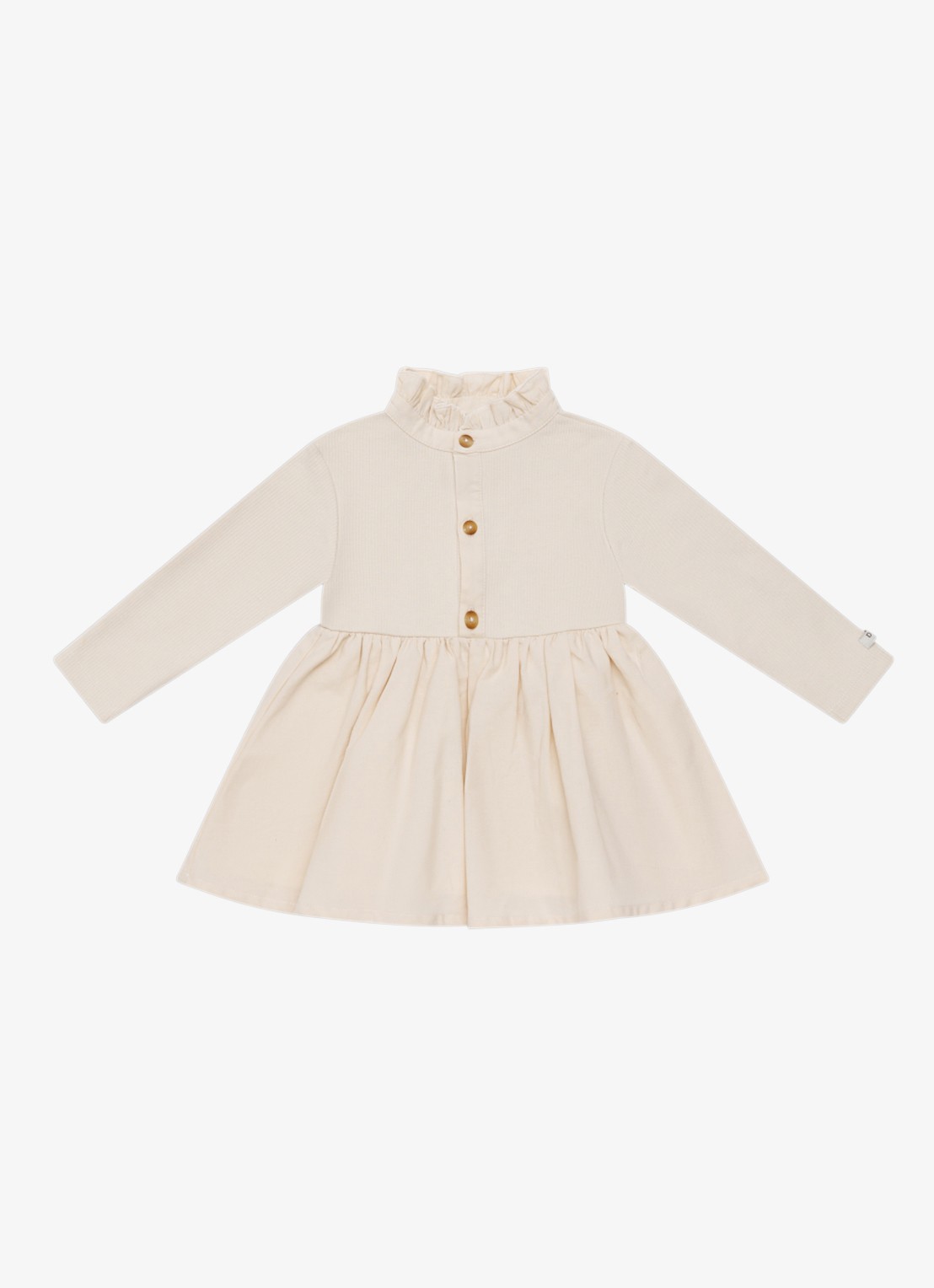Donsje Amsterdam Louen tuniekjurk in katoenblend - voorkant 2 beige