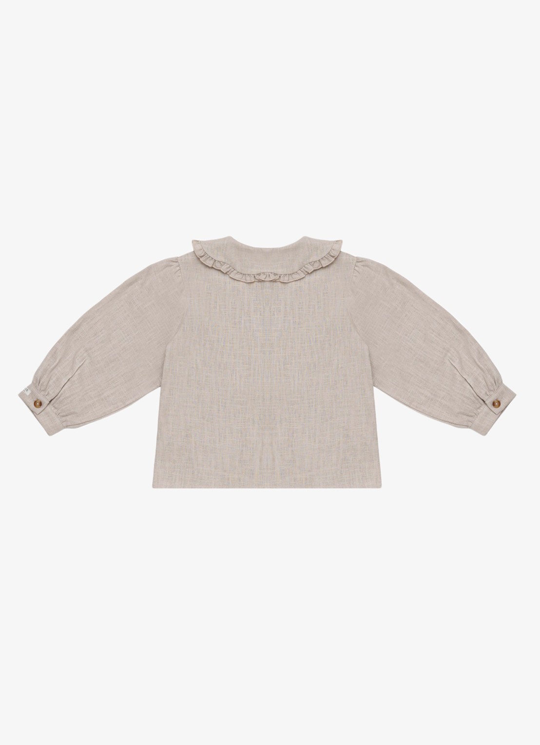 Donsje Amsterdam Luikje blouse in linnenblend - achterkant 6 taupe