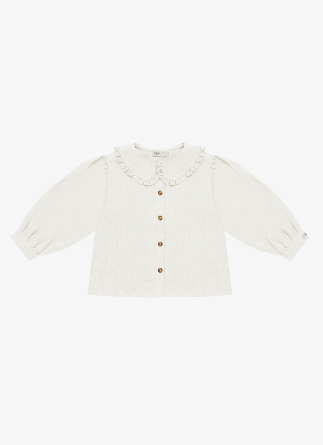 Donsje Amsterdam Luikje blouse van linnen - voorkant gebroken wit
